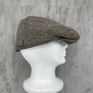 Doogan Donegal Tweed Size M Hat Peaky Cap Newsboy Hat Ireland 100% Wool Brown